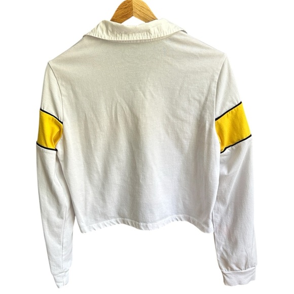 ✨3 for $18 ✨ White and Yellow The Simpsons Long Sleeve Cropped shirt - Picture 3 of 7